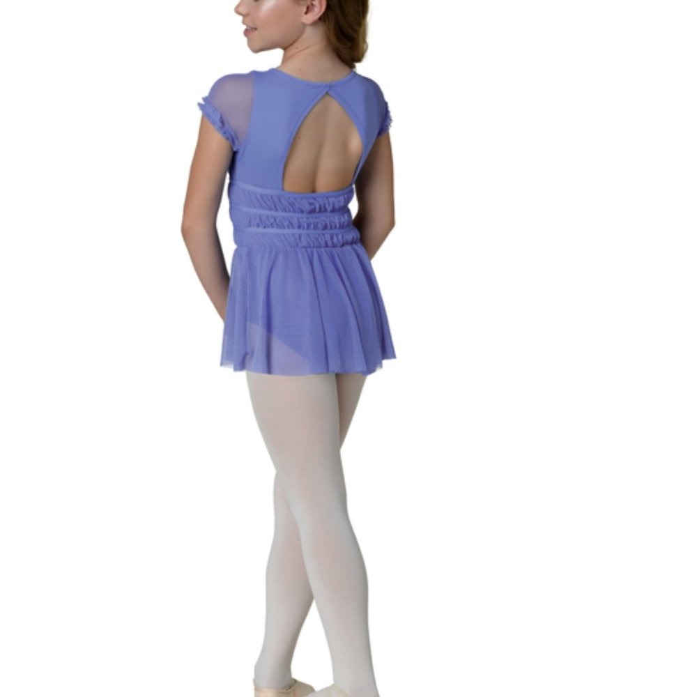 Dance Leotard Dress New 2-4 4-6 6-7 8-10 12-14 Blue Black Ballet Dance Costume - Picture 4 of 8